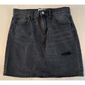 OLD NAVY Lt Black Grey Distressed Denim Jean Skirt Girls XL 14-16, Women's 27-28